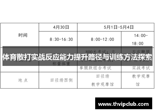 体育散打实战反应能力提升路径与训练方法探索
